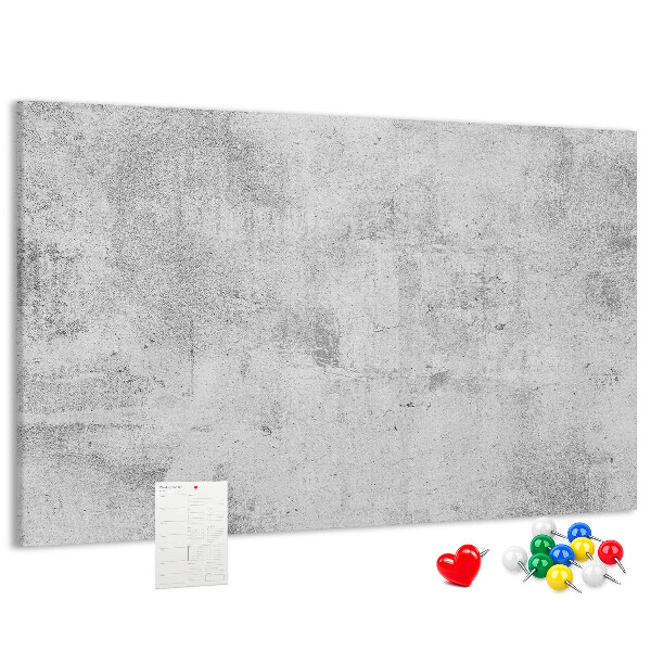 Korktafel mit grauem Betonmuster und Struktur