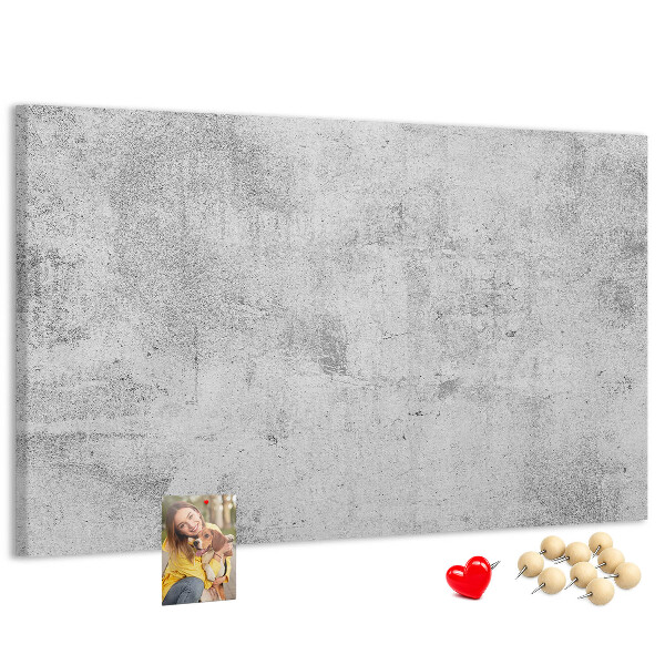 Korktafel mit grauem Betonmuster und Struktur