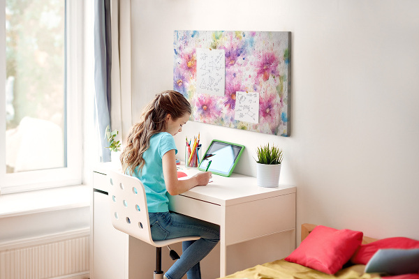 Bilder mit Korkrückwand Blumen-Aquarellbilder in Rosatönen
