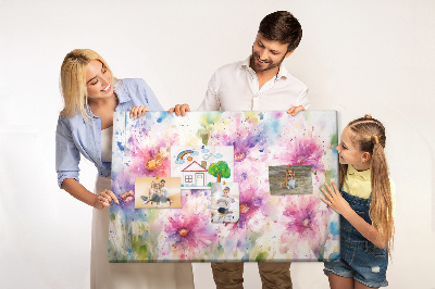 Bilder mit Korkrückwand Blumen-Aquarellbilder in Rosatönen