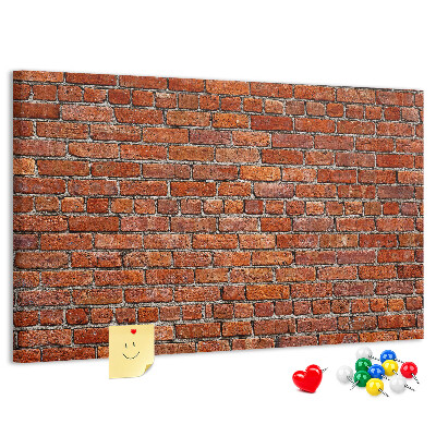 Korkbild Backsteinmauer in warmen Farbtönen