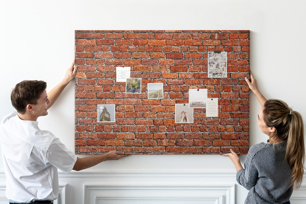 Korkbild Backsteinmauer in warmen Farbtönen