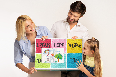 Bilder mit Korkrückwand farbenfrohe Karten mit inspirierenden Slogans