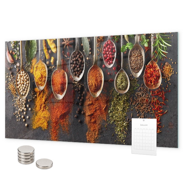 Magnettafel Gewürze auf Löffeln