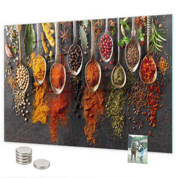 Magnettafel Gewürze auf Löffeln