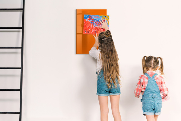 Glas magnettafel Orange Farbe