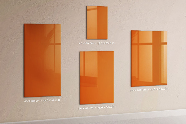 Glas magnettafel Orange Farbe