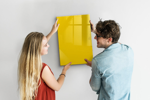 Glas magnettafel Hellgelbe Farbe