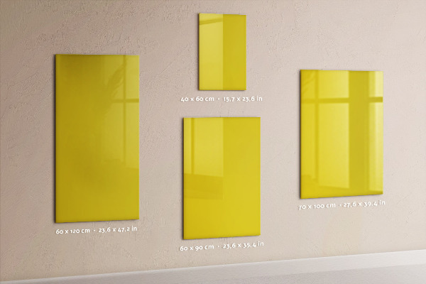Glas magnettafel Hellgelbe Farbe