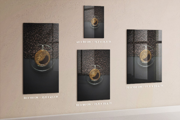 Glas magnettafel Kaffee und Samen