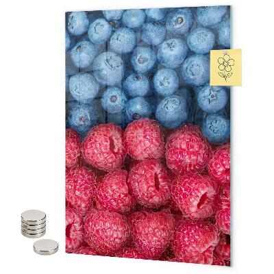 Glas magnettafel Blaubeeren und Himbeeren