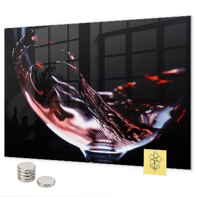 Magnettafel Glas Wein