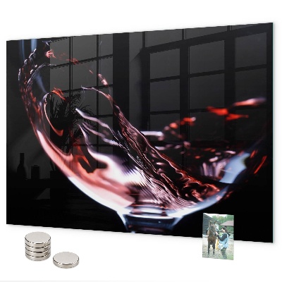 Magnettafel Glas Wein