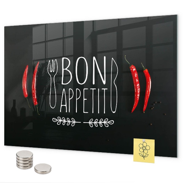 Magnettafel Die Inschrift Bon appetit