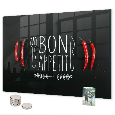 Magnettafel Die Inschrift Bon appetit