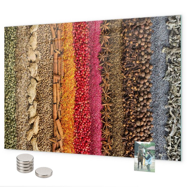 Magnettafel Reihen von Gewürzen