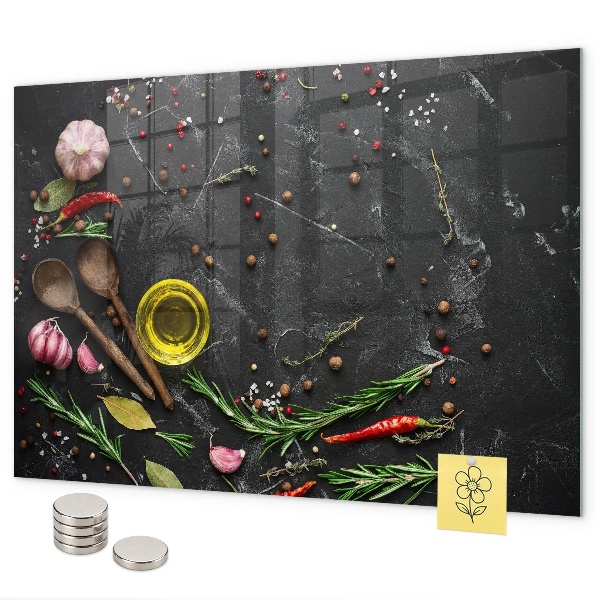 Magnettafel Gewürze auf der Theke