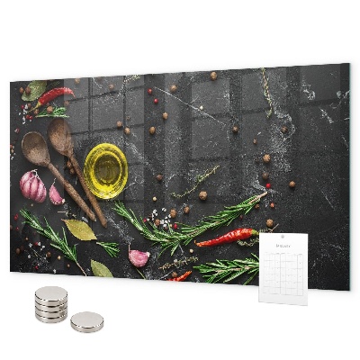 Magnettafel Gewürze auf der Theke
