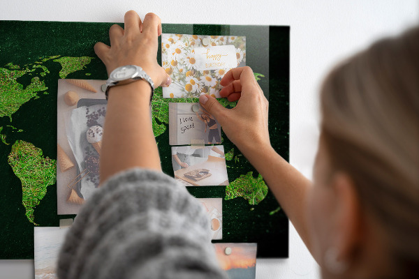 Magnetwand Grasige Weltkarte