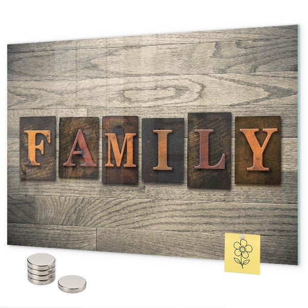 Magnetwand Familie von Inschriften