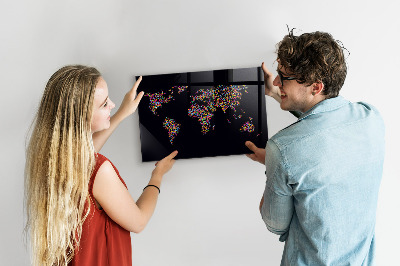 Magnetwand Weltkarte aus Punkten