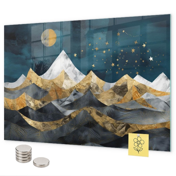 Magnettafel Berge bei Nacht