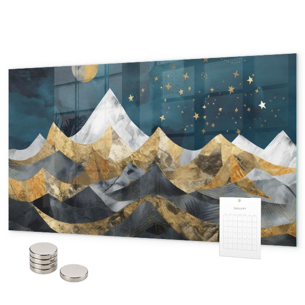 Magnettafel Berge bei Nacht