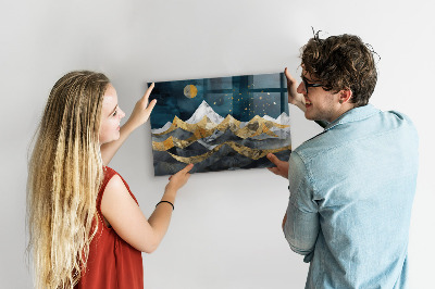 Magnettafel Berge bei Nacht