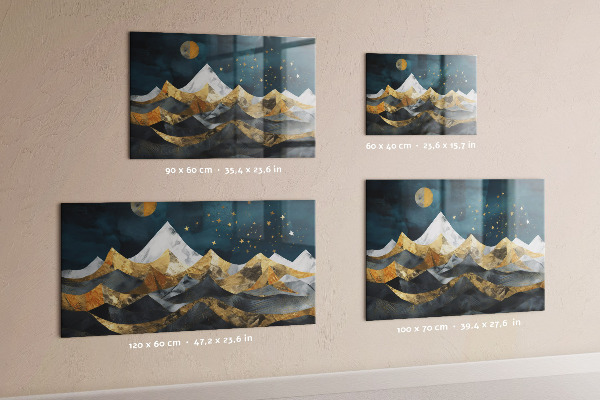 Magnettafel Berge bei Nacht