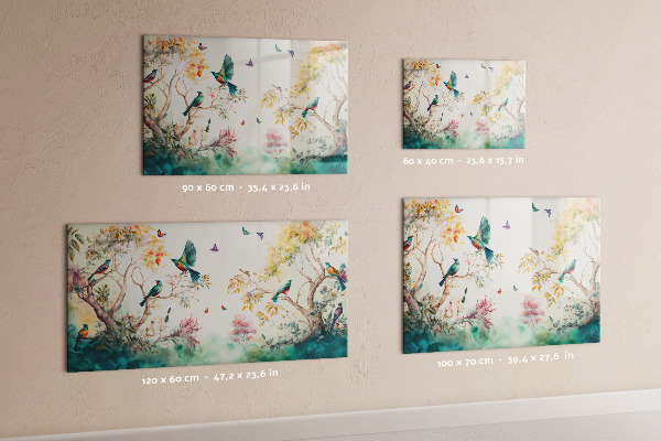 Magnettafel Blumen, Vögel, Natur