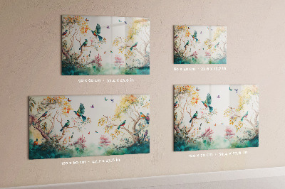 Magnettafel Blumen, Vögel, Natur