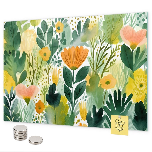 Magnettafel Aquarellblumen