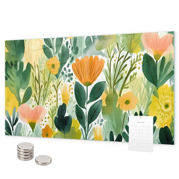 Magnettafel Aquarellblumen
