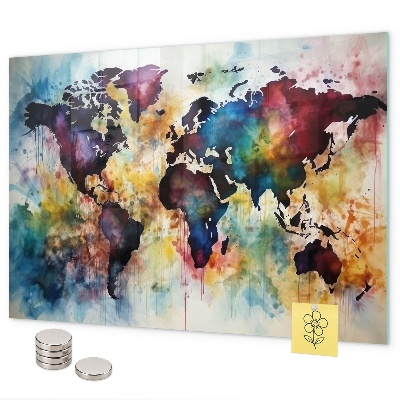 Magnettafel Aquarellkarte