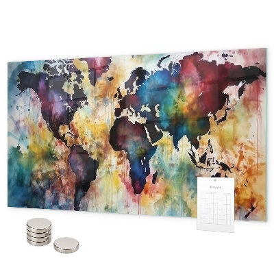 Magnettafel Aquarellkarte