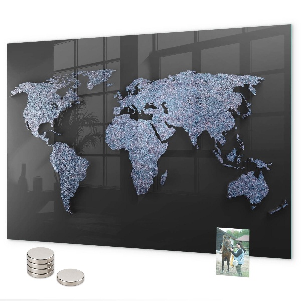 Magnettafel 3D-Weltkarte