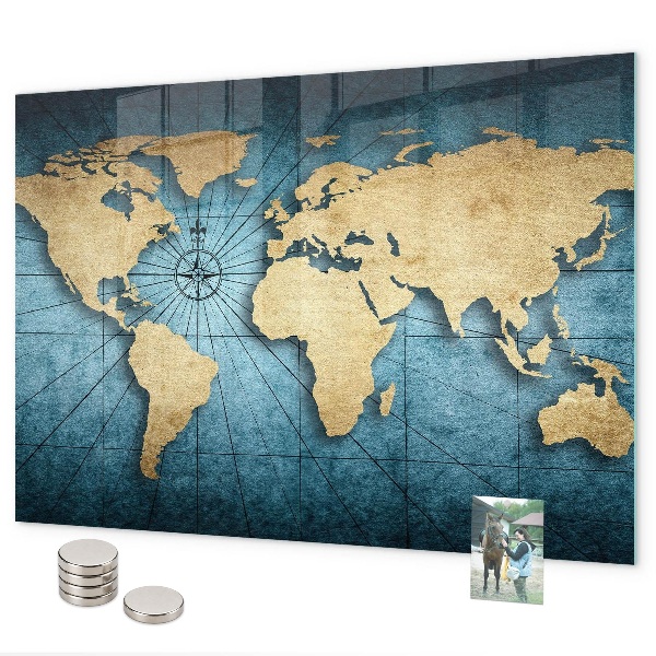 Magnetwand 3D-Weltkarte