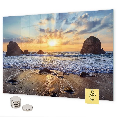 Magnetwand Sonnenuntergang am Strand