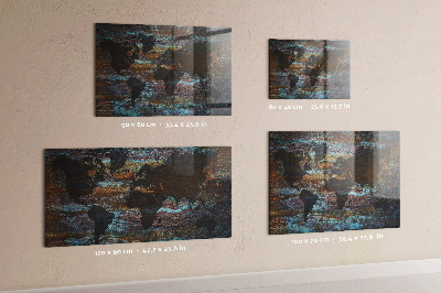 Magnettafel Rust-Weltkarte