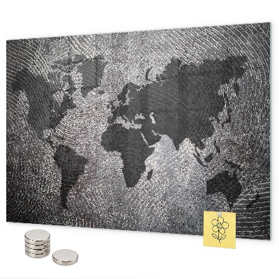 Magnetwand Weltkarte aus Beton