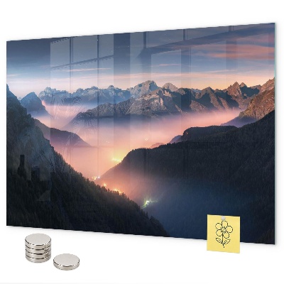 Magnettafel Landschaft aus Berggipfeln
