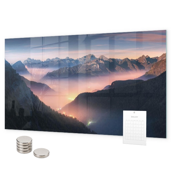 Magnettafel Landschaft aus Berggipfeln