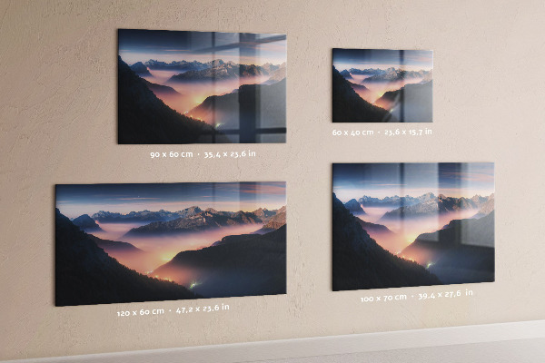 Magnettafel Landschaft aus Berggipfeln