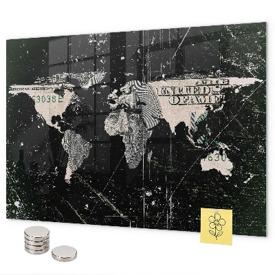Magnetwand Dollar-Weltkarte