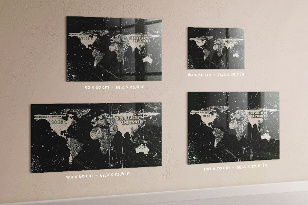 Magnetwand Dollar-Weltkarte
