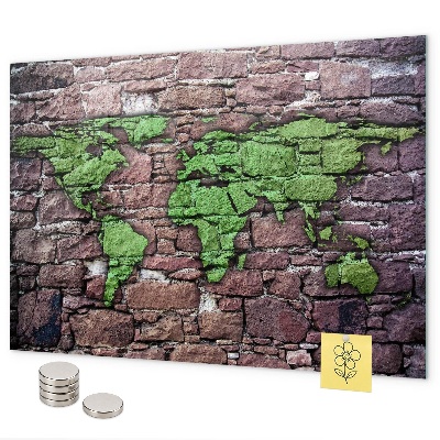 Magnettafel Brick-Weltkarte