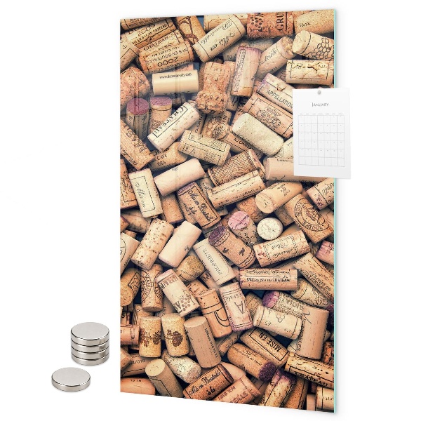 Glas magnettafel Weinkorken