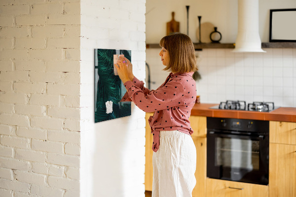 Glas magnettafel Dunkle tropische Blätter