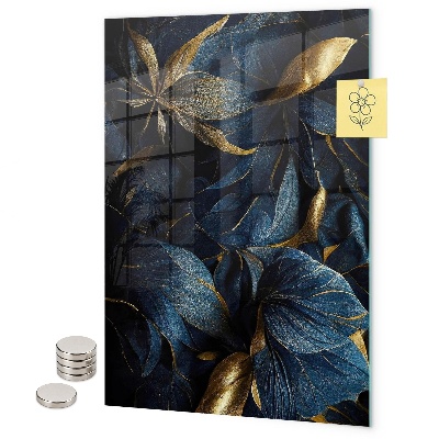Glas magnettafel Dunkler Blumenlook