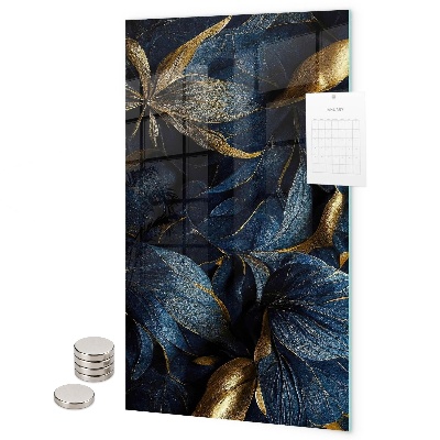 Glas magnettafel Dunkler Blumenlook